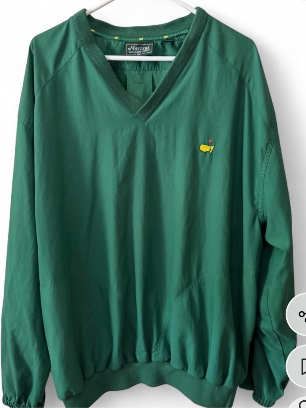 EUC Vintage Masters Collection Green V neck Windbreaker Pullover. Size XL
